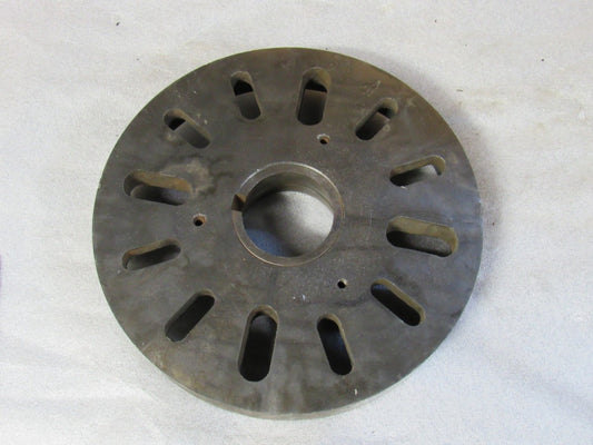 NO NAME MALE THREADED LATHE FACE PLATE 14" DIA TAPERED BORE - USED