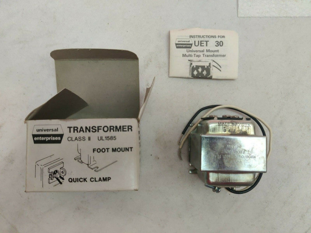 Universal Enterprises UET-30 UL1585 120V 60Hz Foot Mount Transformer Quick Clamp
