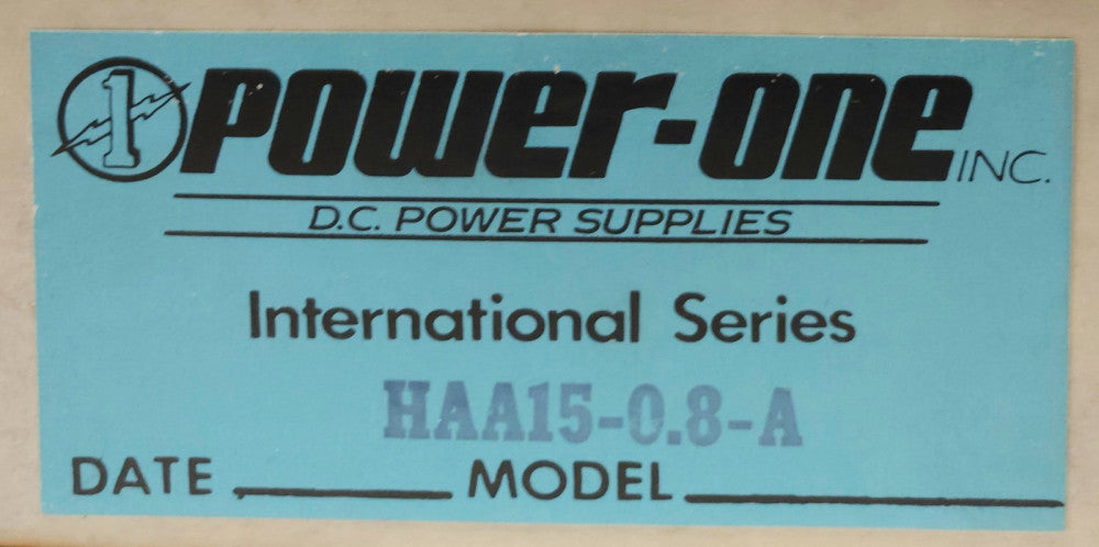 POWER ONE HAA15 0.8 A DC Power Supply Input 100-240 VAC Output 12 VDC HAA15-0.8-
