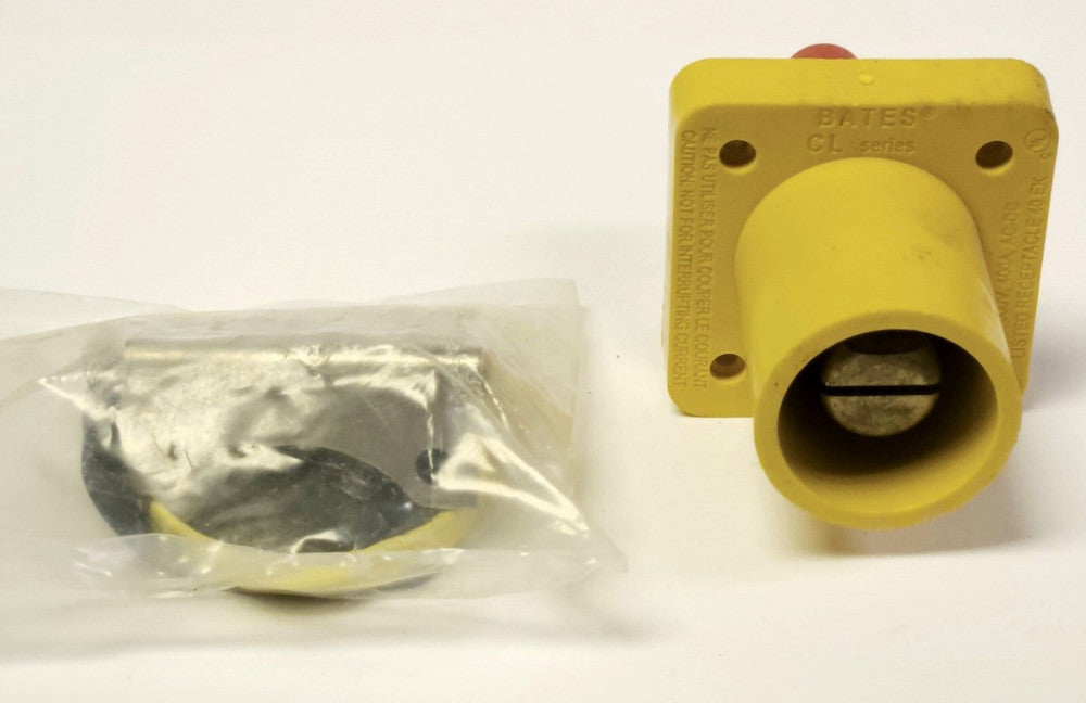 BATES CL SERIES YELLOW Panel Mount Receptacle 600 VAC VDC 400 AMP 40 EX