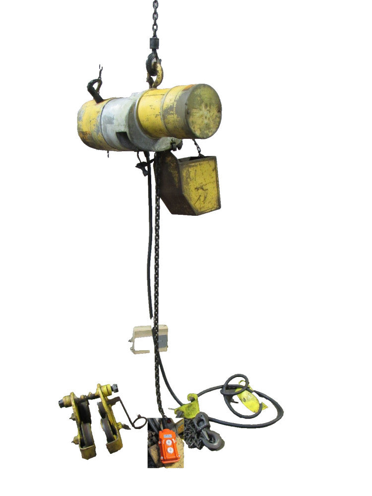 Budgit Chain Hoist W/ Trolley 1/2 T Ton 230/460V 3Ph 130" Drop