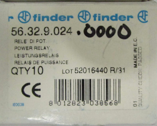 FINDER 56.32.9.024 12 Amp 24 VDC Relay 56 32 9 024 *PRICE PER EACH*