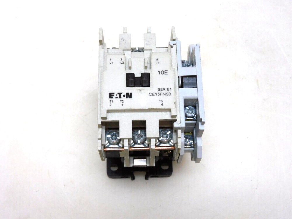 EATON CE15FNS3 SER B1 CONTACTOR 120V COIL W/ C320KGS3 CONTACT BLOCK