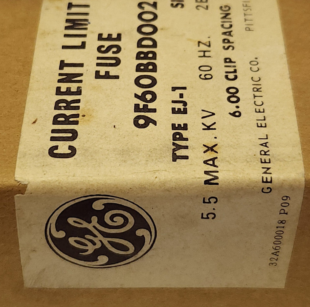 SEALED GENERAL ELECTRIC 9F60BBD002 Type EJ-1 5.5 KV 2E AMP Fuse Current Limiting