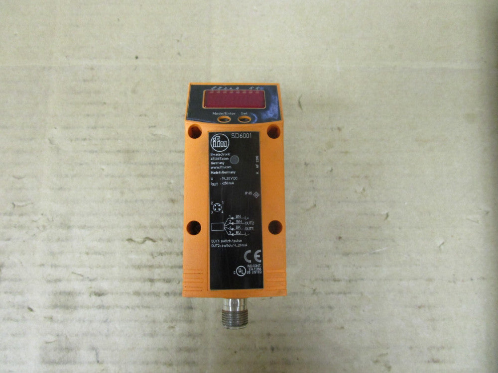 IFM SD6001 COMPRESSED AIR FLOW METER 30Vdc 250mA