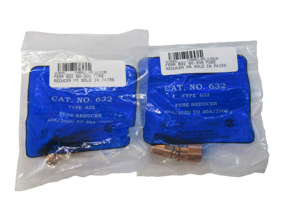 (NEW - Lot of 2) SHAWMUT 632 , #632 60-30A Fuse Reducer