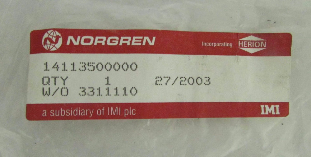 NORGREN 14113500000 Super X In Line Solenoid Valve w/o 3311110