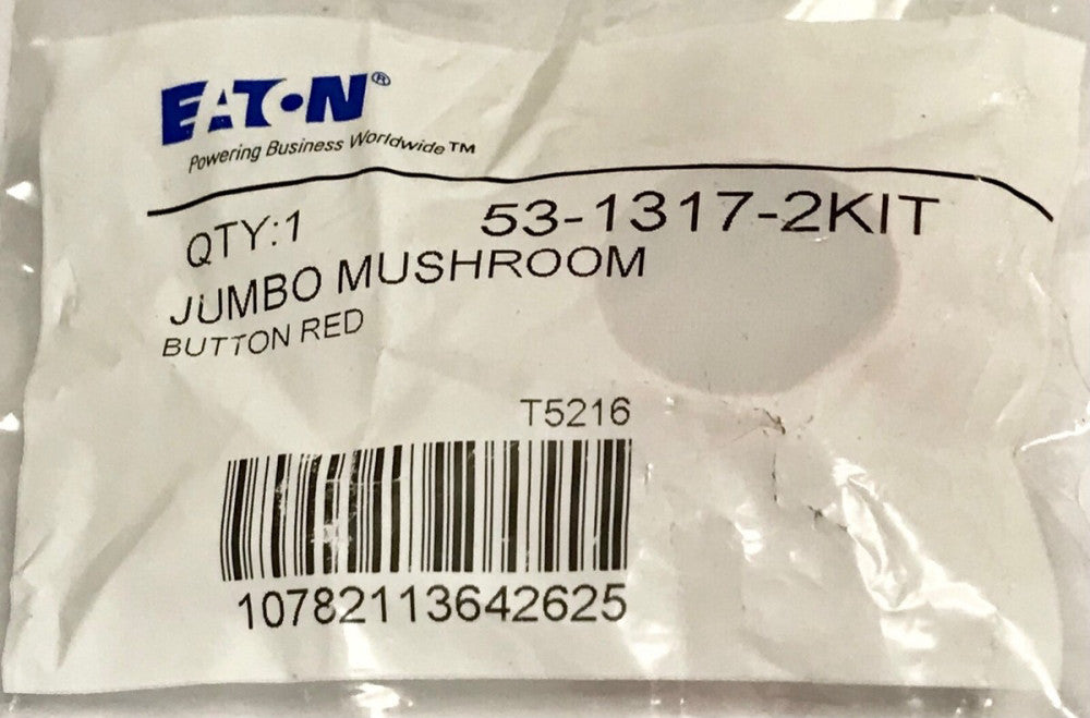 EATON CUTLER HAMMER 53 1317 2 Jumbo Mushroom Button Red CAP 53-1371-2 KIT