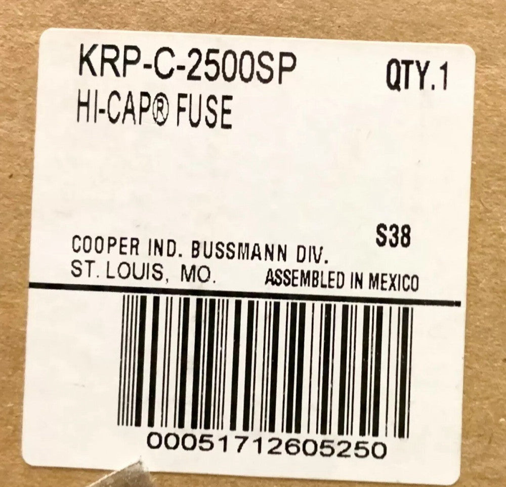 BUSS COOPER BUSSMANN KRP C 2500SP 600 VAC 2500 AMP HI-CAP Bolt In Fuse