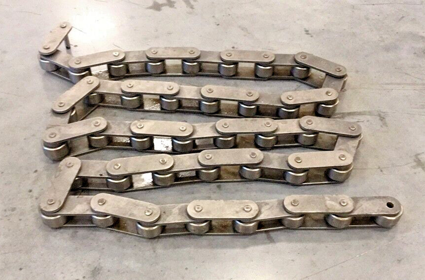 UST C2120H-RIV-Roller x 9Ft Used Chain Conveyor 9-Feet 1.75 OD x 1.0 W Rollers
