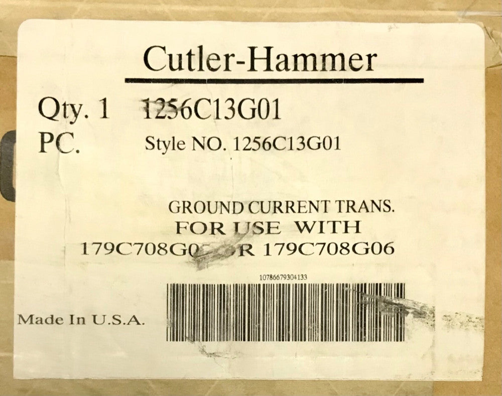 CUTLER HAMMER WESTINGHOUSE Ground Current CT Current Transformer 1256C13G01