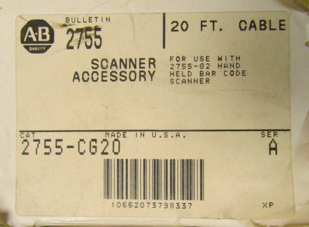 ALLEN BRADLEY 2755 CG20 Scanner Accessory 20 ft. 2755 G2 Scanner Cable