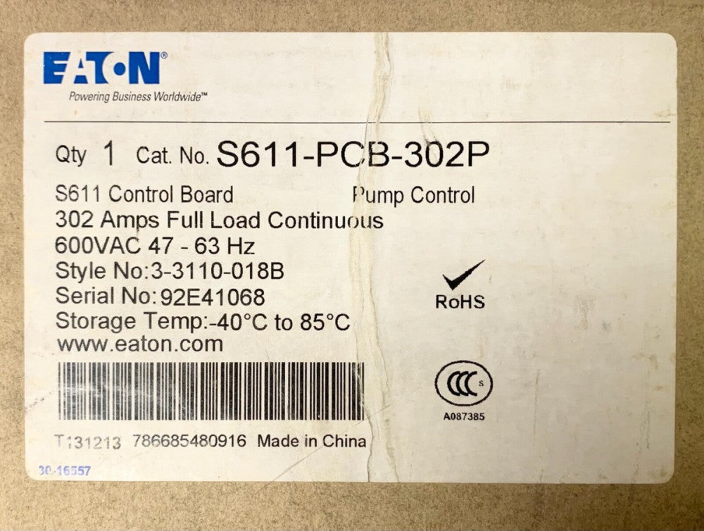 EATON S611 PCB 302P S611 302 AMP Drive Pump Control Board Module 600 VAC 
