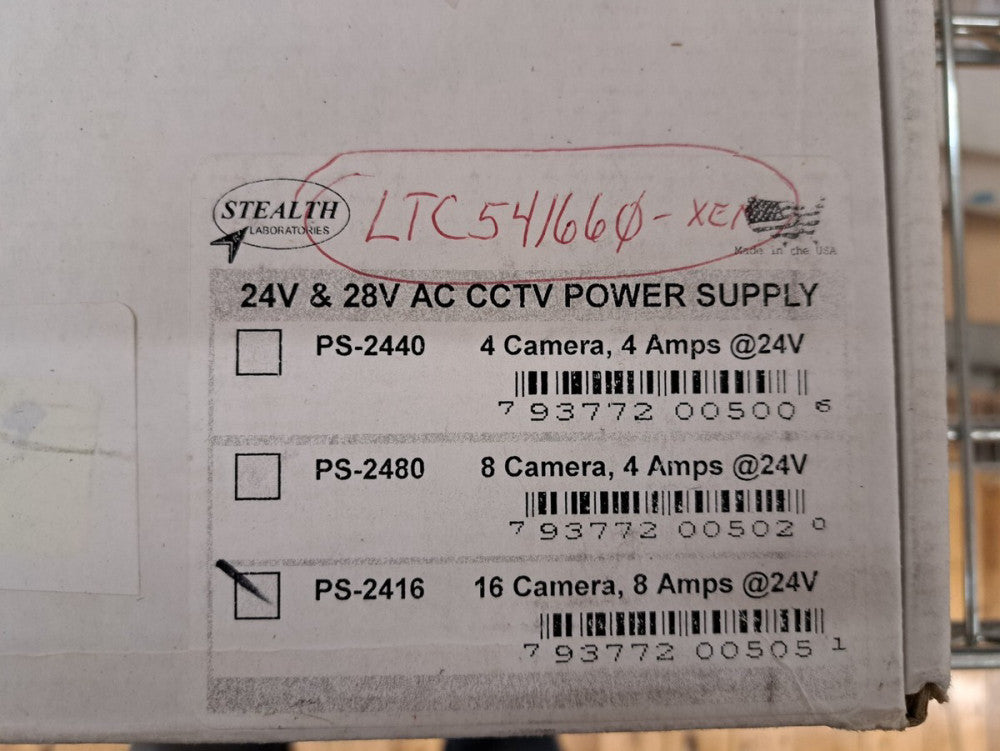 Used, Stealth Labs, LTC-5416/60, MULTICAMERA POWER SUPPLY 120VAC 60HZ 16-28VAC