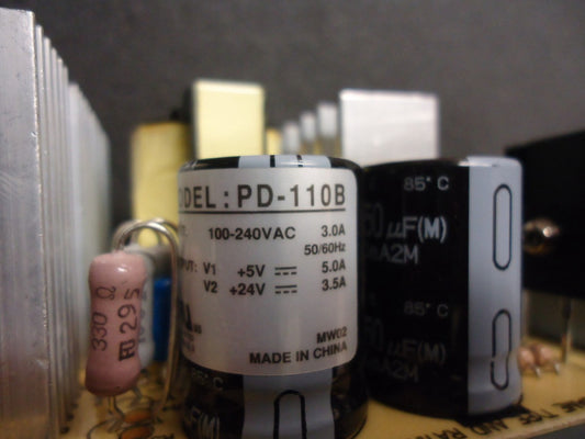 PD-110B Meanwell AC/DC Power Supply Dual-OUT 5V/24V 5A/3.5A 109W 15-Pin NEW!