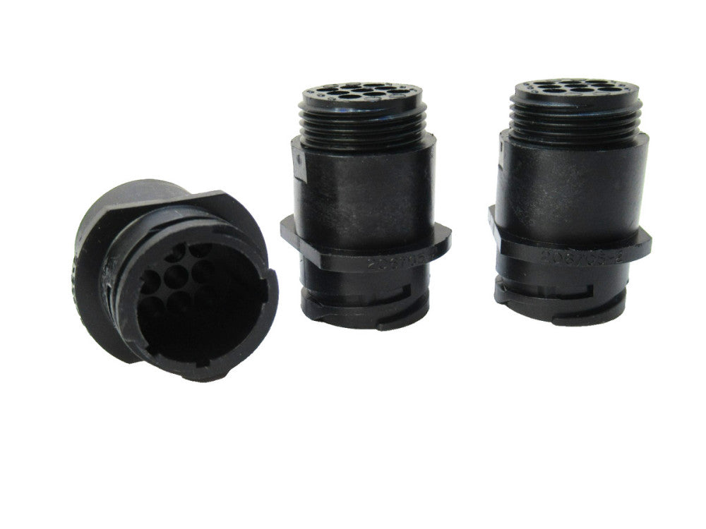 (NEW - Lot of 3) AMP 206705-2 Circular Connector Housing 9-Terminals