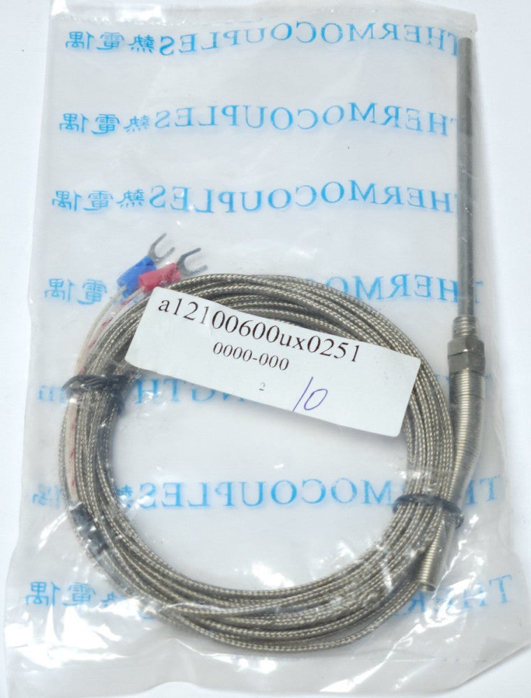 K TYPE A12100600UX0251 Thermocouple Sensor Cable 5m 16' 5" Probe 4"