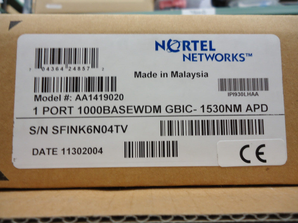 AA1419020 NORTEL NETWORKS 1 PRT CWDM GBIC 1530NM APD BRAND NEW!