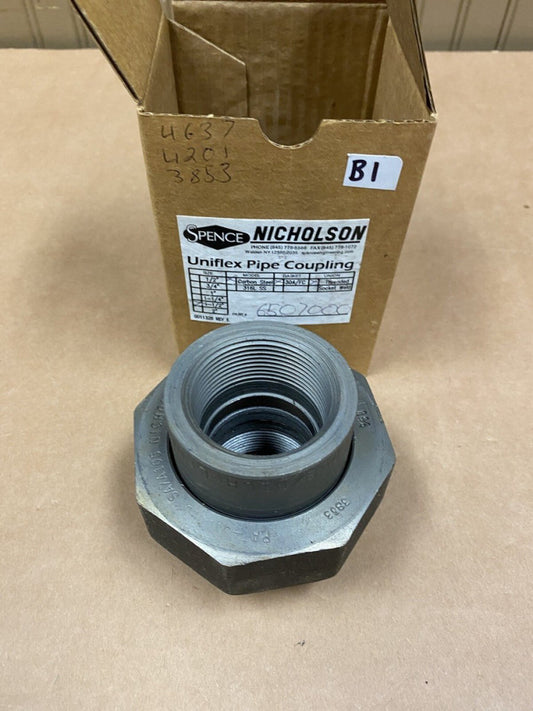 New Spence Nicholson Uniflex Pipe Coupling 1-1/2" Carbon Steel Threaded 6507000