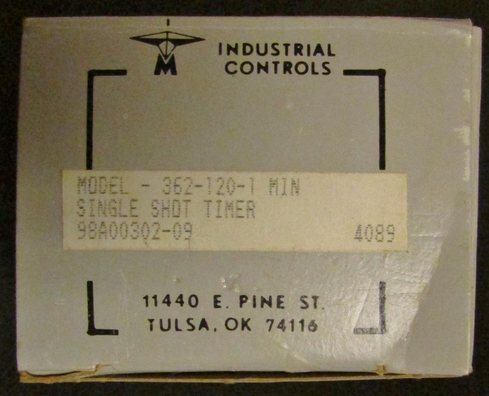 TIME MARK Model 362 120 1 MIN 120V 1 Minute Single Shot Relay Timer 98A00302 09