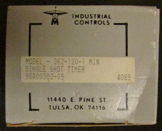 TIME MARK Model 362 120 1 MIN 120V 1 Minute Single Shot Relay Timer 98A00302 09