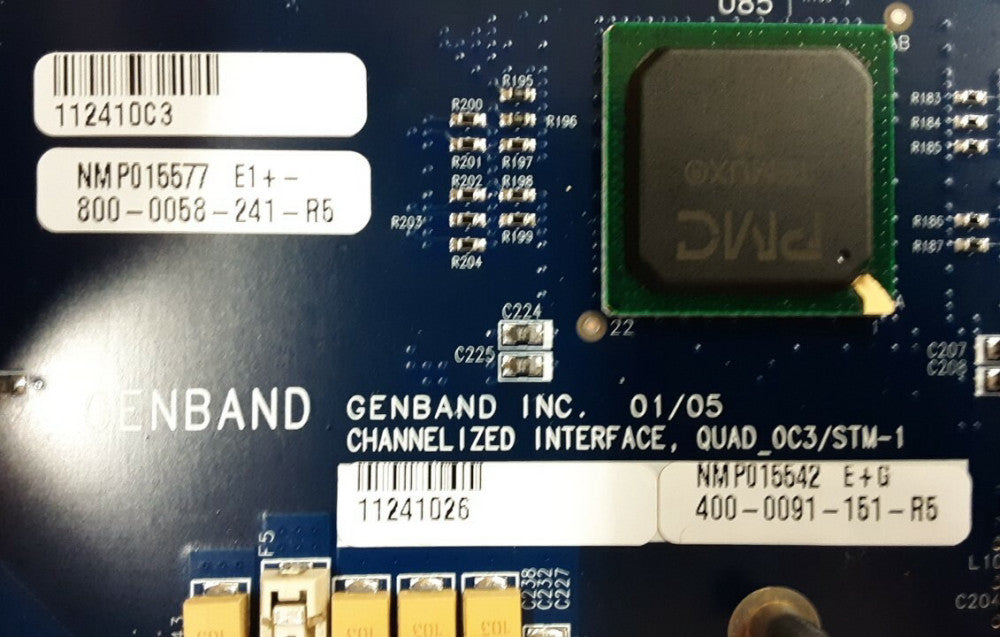 Genband 805-0058-241 QUAD OC3/STM1 CHANNELIZED INTERFACE (G9). Brand New!