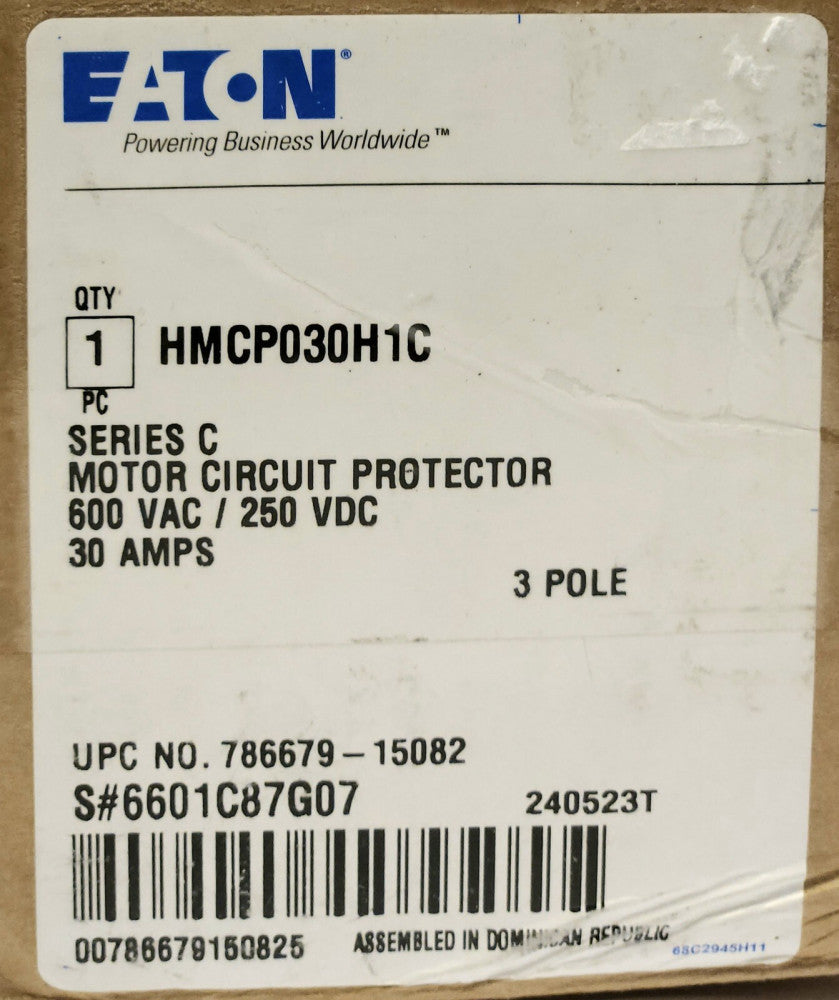 EATON CUTLER HAMMER HMCP030H1C 30 AMP Type HMCP Motor Circuit Protector