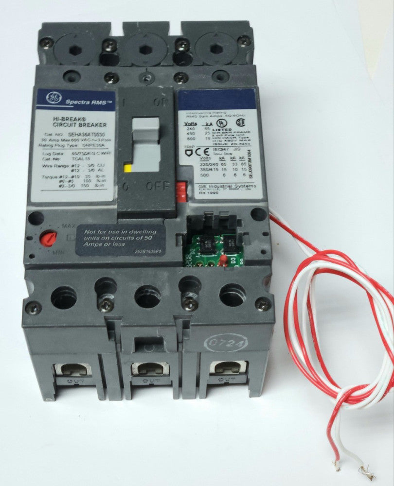 GENERAL ELECTRIC SEHA36AT0030 SPECTRA RMS 30 AMP HI BREAK Circuit Breaker 3 Pole