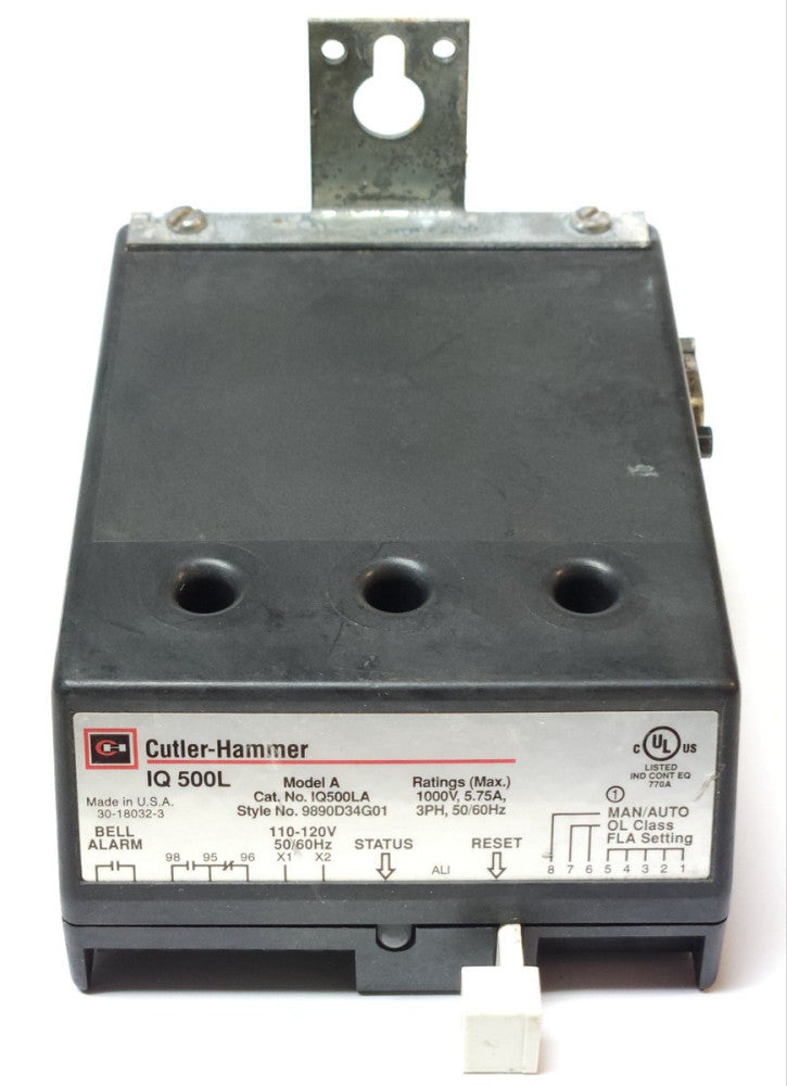 EATON CUTLER HAMMER IQ500LA IQ 500L Electronic Overload Relay IQ 500 9890D34G01