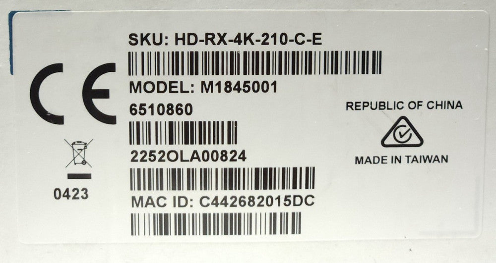 CRESTRON HD RX 4K 210 C E 4K Multiformat 2X1 AV Switch and Receiver Model M18450