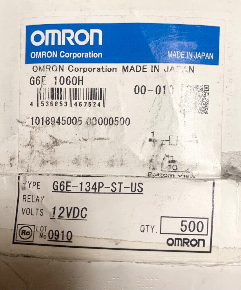 LOT OF 2 OMRON G6E 134P ST US DC12 SPDT Relay 12 VDC 0910YH 2 AMP 30 VDC 0.4 