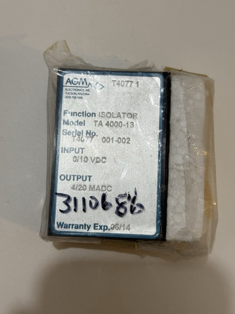 AGM Isolator TA 4000-13 - Input 0/10 VDC , Output 4/20 MADC - New Unused