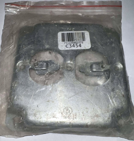 TOPAZ C3454 4" Square Cover 1 Duplex Flush Receptacle 751338867772