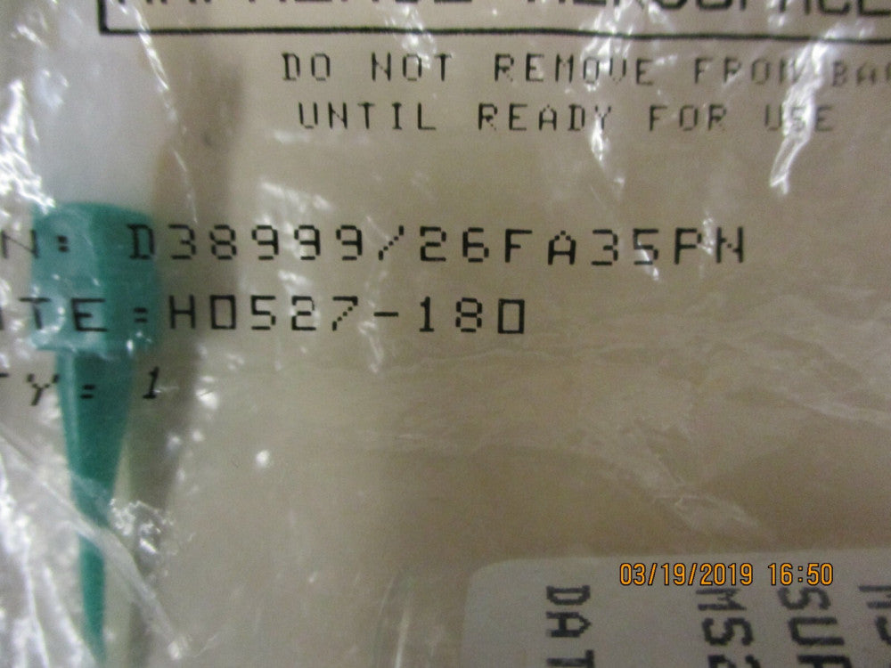 New, AMPHENOL, D38999/26FA35PN, CONN CIRCULAR PIN 6 POS CRIMP 
