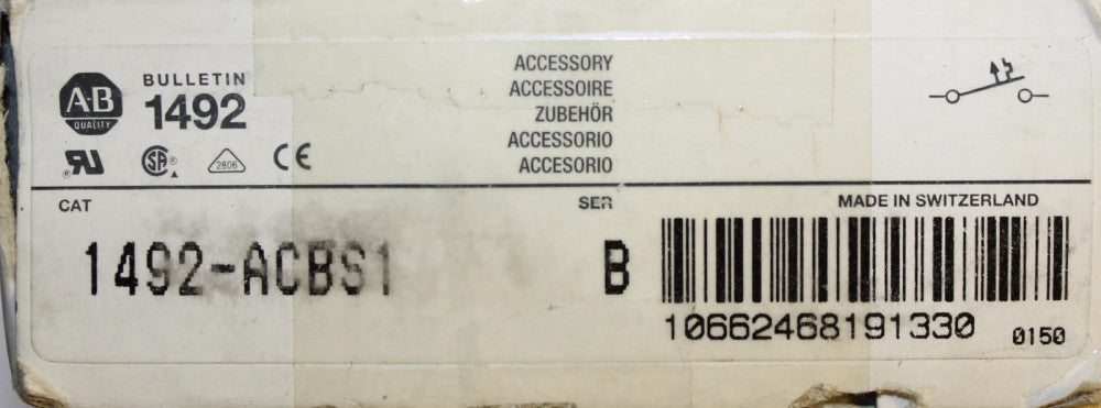 ALLEN BRADLEY Duplex Single Pole 6 Amp 12 Amp 277V Circuit Breaker 1492 ACBS1