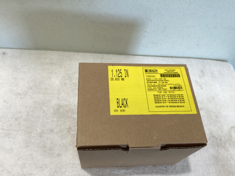 Brady B30C-1125-595-BK. Black, 1.125", 100' Cartridge.