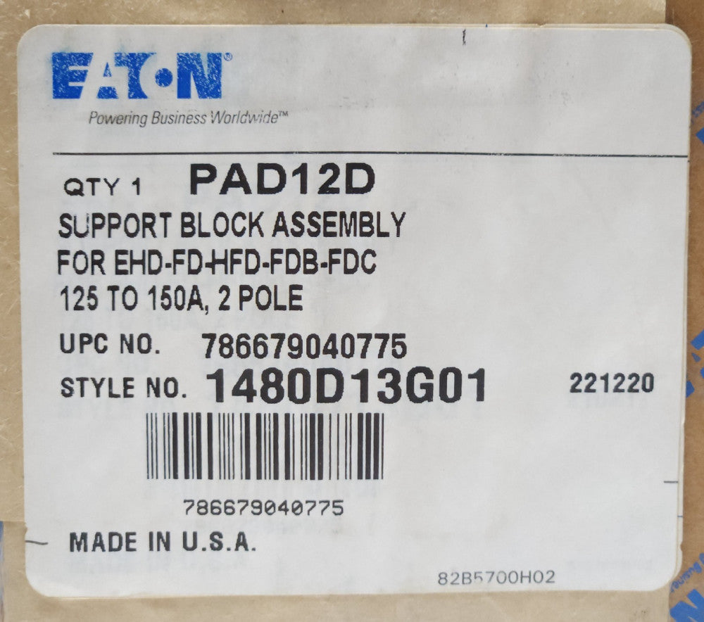 EATON CUTLER HAMMER PAD12D 2 Pole Circuit Breaker Support Block Assrmbly 1480D13
