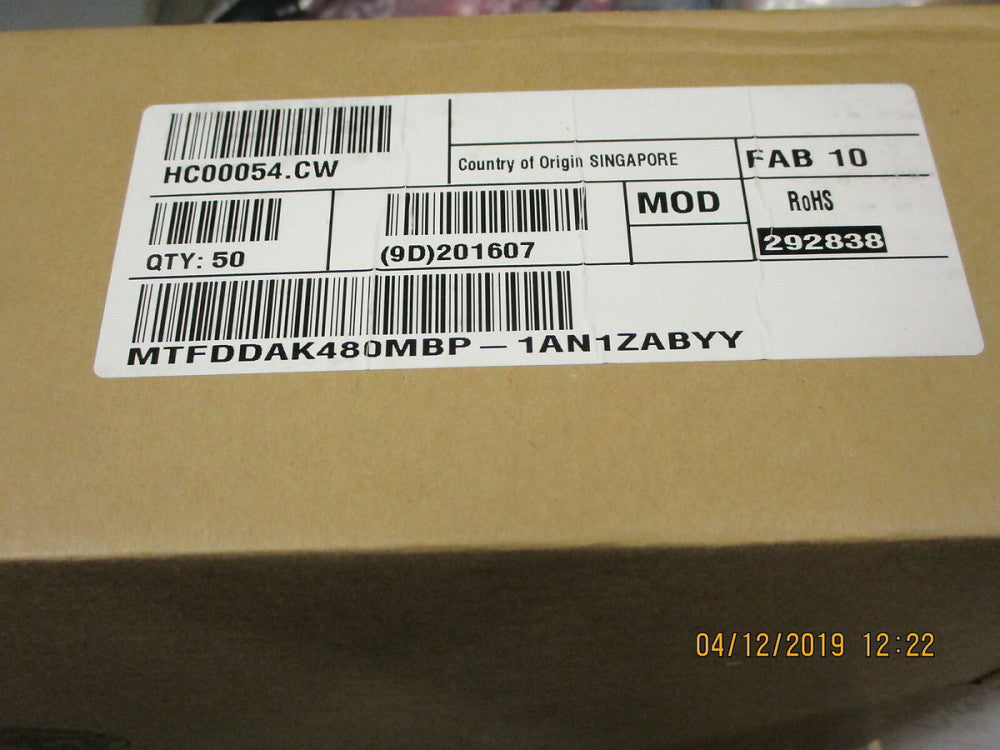 MTFDDAK480MBP-1AN1ZABYY Micron Tech SSD 480GB 2.5" MLC SATA III 5V BRAND NEW!