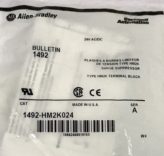 ALLEN BRADLEY 1492 HM2K024 Type HM2K Terminal Block Surge Suppressor 24 VAC VDC
