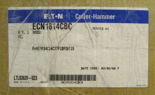 EATON CUTLER HAMMER ECN1814CBC Size 1 AN16DN0 Starter P49E9P34C14C37P18P26 T15