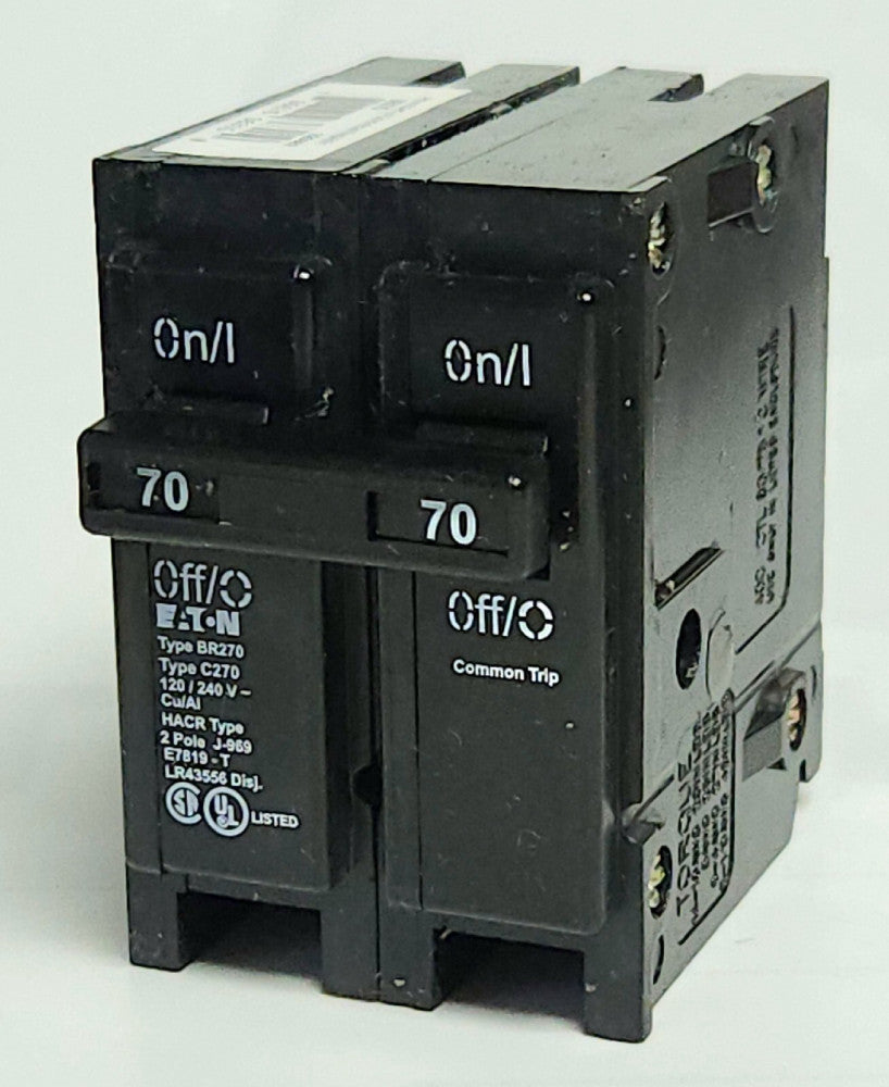 EATON CUTLER HAMMER BR270 2 Pole 70 AMP Type BR Circuit Breaker