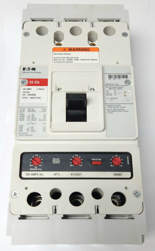 EATON CUTLER HAMMER DK3300W 3 Pole 300 AMP DK3300 Extended Line & Load Lugs