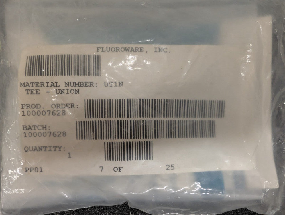 New, Fluoroware, UT1N, Integral Ferrule Tee Union, 1/16 inch x 1/16 inch x 1/16