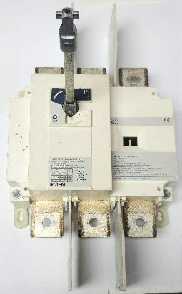 EATON R9E3400U 3 Pole 400 AMP NON Fusible Rotary Disconnect Switch 600 VAC 20-50