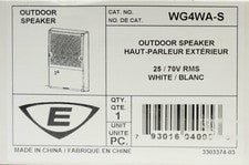 EDWARDS WG4WA-S OUTDOOR SPEAKER 25-70 Volt RMS WHITE FIRE ALERT ALARM DEVICE