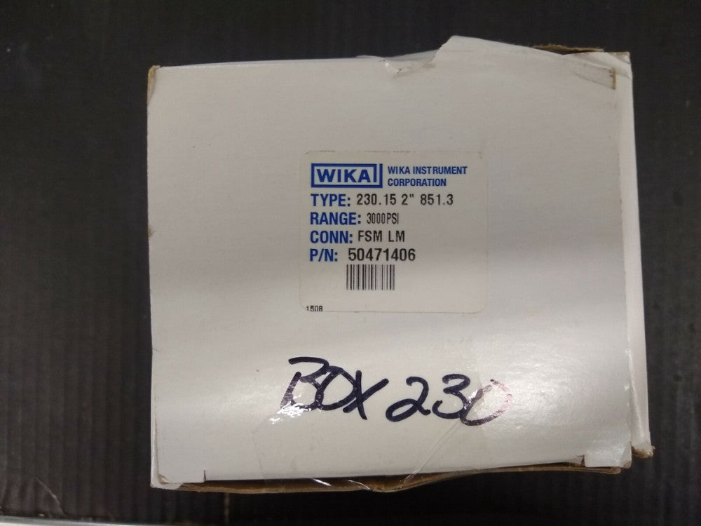 New, Wika, 230.15-2-LM-FSM-0-3000-851.3, SS Switch Gauge, FSM, LM, PSI 0-3000