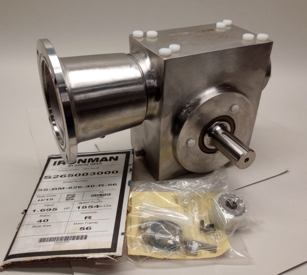 Grove Gear SS-BM-826-40-R-56 New Ironman Gearbox Stainless S265003000 Ratio 40:1