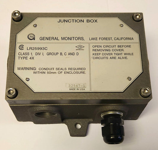 GM GENERAL MONITORS 32547-1 JUNCTION BOX CSA APPROVAL LR25993C FOR Intelligent
