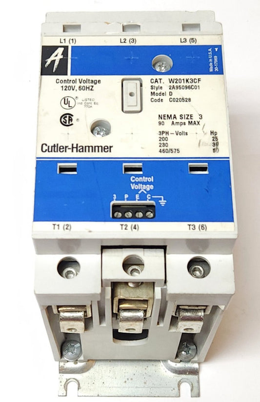 EATON CUTLER HAMMER W201K3CF Size W200 W201 Advantage Contactor