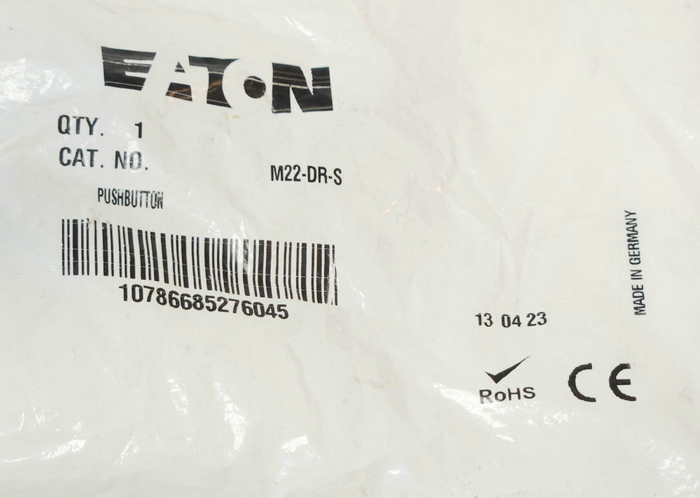 EATON M22 DR S BLACK Flush Head Pushbutton Operator with Latch